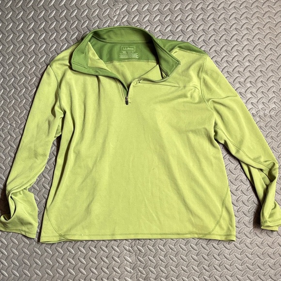 L.L. Bean Olive Green Quarter-Zip Top - Picture 1 of 2